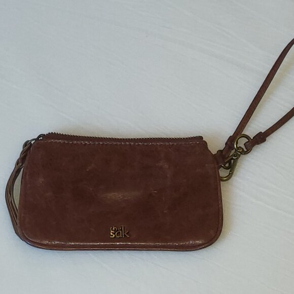 The Sak Wristlet Leather Bag Patchwork Striped Boho Wallet Retro - Picture 4 of 11